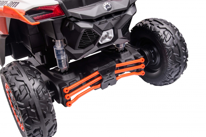 Masinuta UTV electric Premier Can-Am Maverick Speed RC, 2 locuri, 24V, roti cauciuc EVA, scaun piele ecologica, 2 motoare 240W, portocaliu [21]