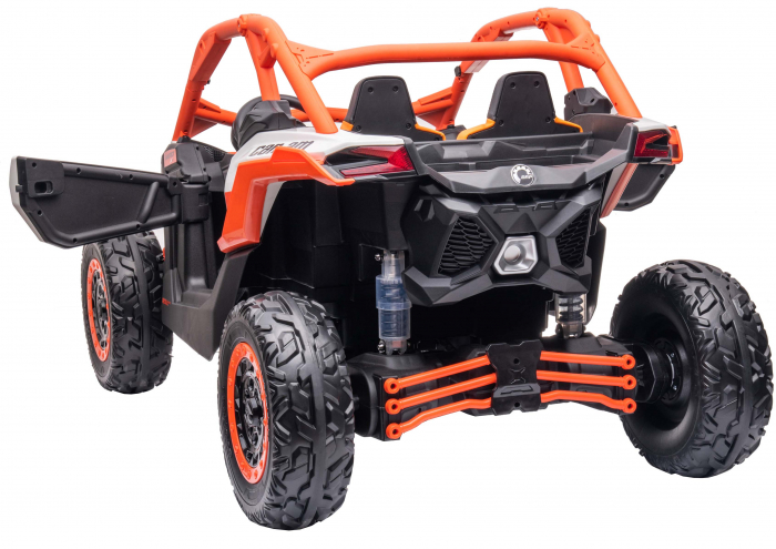Masinuta UTV electric Premier Can-Am Maverick Speed RC, 2 locuri, 24V, roti cauciuc EVA, scaun piele ecologica, 2 motoare 240W, portocaliu [11]