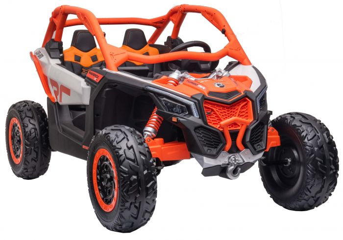 Masinuta UTV electric Premier Can-Am Maverick Speed RC, 2 locuri, 24V, roti cauciuc EVA, scaun piele ecologica, 2 motoare 240W, portocaliu [8]