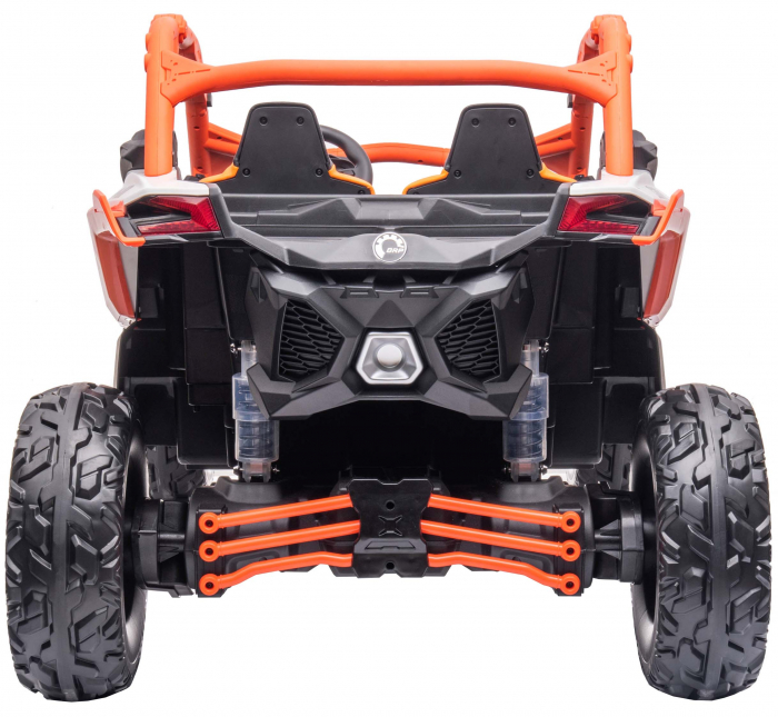 Masinuta UTV electric Premier Can-Am Maverick Speed RC, 2 locuri, 24V, roti cauciuc EVA, scaun piele ecologica, 2 motoare 240W, portocaliu [7]