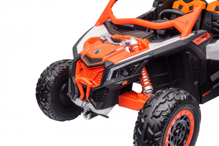 Masinuta UTV electric Premier Can-Am Maverick Speed RC, 2 locuri, 24V, roti cauciuc EVA, scaun piele ecologica, 2 motoare 240W, portocaliu [18]