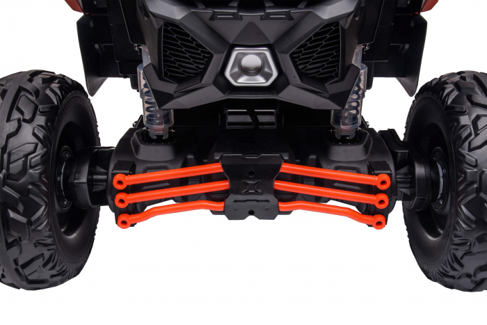 Masinuta UTV electric Premier Can-Am Maverick Speed RC, 2 locuri, 24V, roti cauciuc EVA, scaun piele ecologica, 2 motoare 240W, portocaliu [13]