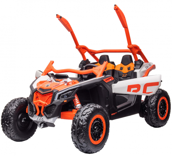 Masinuta UTV electric Premier Can-Am Maverick Speed RC, 2 locuri, 24V, roti cauciuc EVA, scaun piele ecologica, 2 motoare 240W, portocaliu [19]