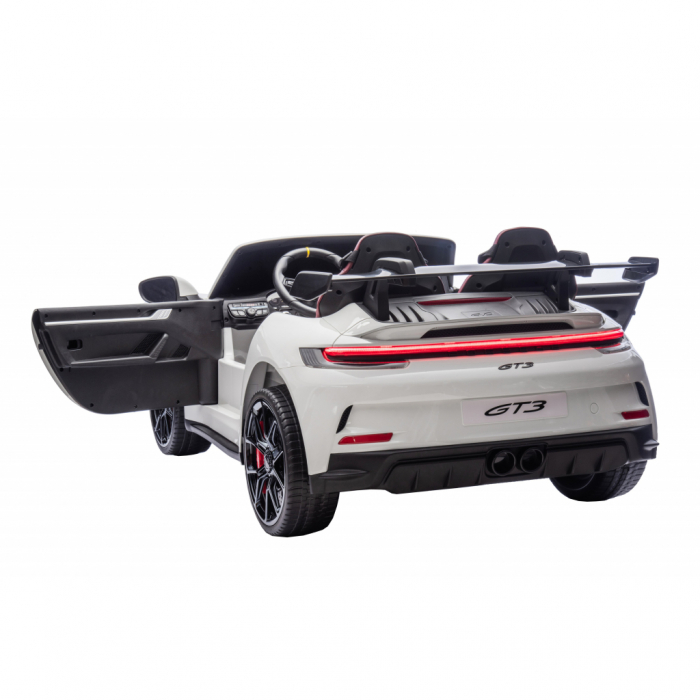 Masinuta electrica 4x4 Premier Porsche 911 GT3, 12V, 2 copii, roti cauciuc EVA, scaun piele ecologica, alb [9]