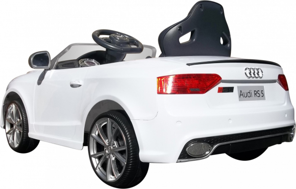 Masinuta electrica Premier Audi RS5, 12V, roti cauciuc EVA, scaun piele ecologica, alba [6]