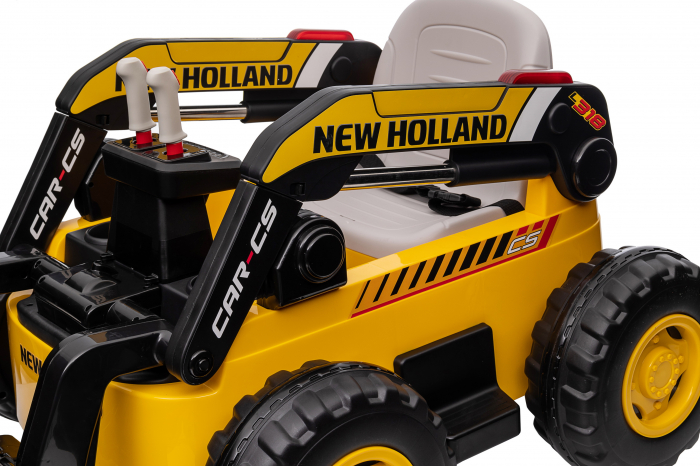 Masinuta electrica buldozer Premier New Holland, 4x4, 12V, galben [45]