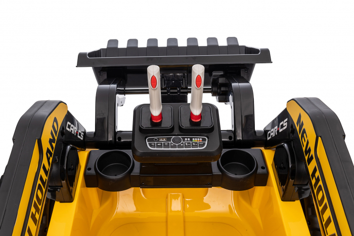 Masinuta electrica buldozer Premier New Holland, 4x4, 12V, galben [37]
