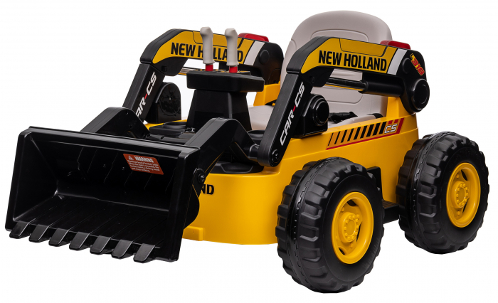 Masinuta electrica buldozer Premier New Holland, 4x4, 12V, galben [25]