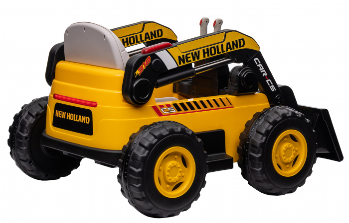 Masinuta electrica buldozer Premier New Holland, 4x4, 12V, galben [12]