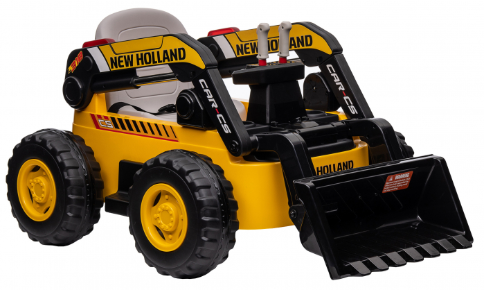 Masinuta electrica buldozer Premier New Holland, 4x4, 12V, galben [14]