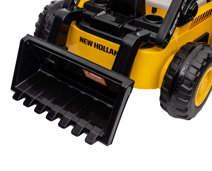 Masinuta electrica buldozer Premier New Holland, 4x4, 12V, galben [42]