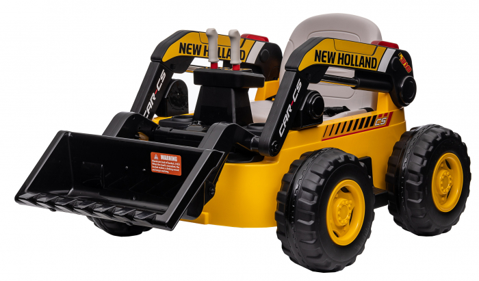 Masinuta electrica buldozer Premier New Holland, 4x4, 12V, galben [21]