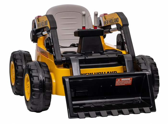 Masinuta electrica buldozer Premier New Holland, 4x4, 12V, galben [16]