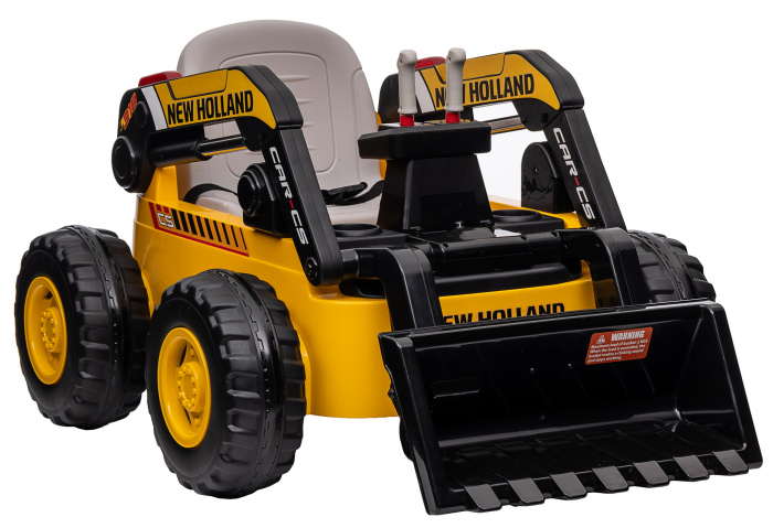 Masinuta electrica buldozer Premier New Holland, 4x4, 12V, galben [15]