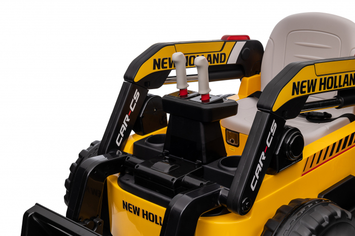 Masinuta electrica buldozer Premier New Holland, 4x4, 12V, galben [44]
