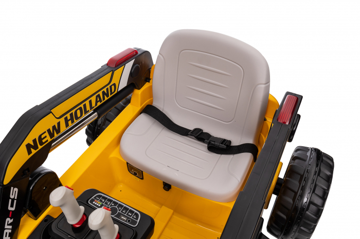 Masinuta electrica buldozer Premier New Holland, 4x4, 12V, galben [52]