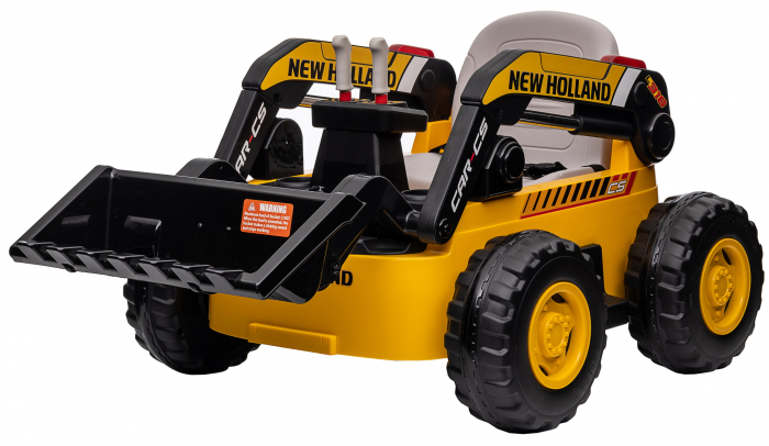 Masinuta electrica buldozer Premier New Holland, 4x4, 12V, galben [22]