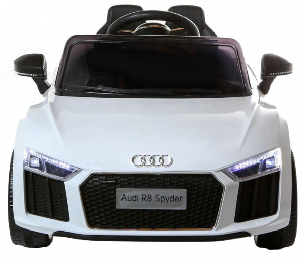 Masinuta electrica Premier Audi R8 Spyder, 12V, roti cauciuc EVA, scaun piele ecologica, alba [2]