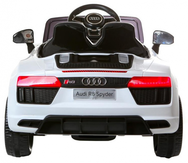 Masinuta electrica Premier Audi R8 Spyder, 12V, roti cauciuc EVA, scaun piele ecologica, alba [3]