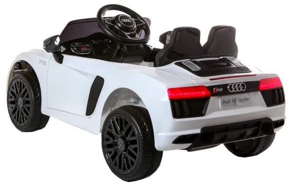 Masinuta electrica Premier Audi R8 Spyder, 12V, roti cauciuc EVA, scaun piele ecologica, alba [6]