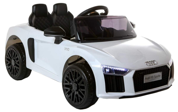Masinuta electrica Premier Audi R8 Spyder, 12V, roti cauciuc EVA, scaun piele ecologica, alba [9]