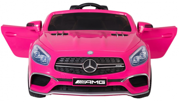 Masinuta electrica Premier Mercedes SL65 AMG, 12V, roti cauciuc EVA, scaun piele ecologica, roz [6]