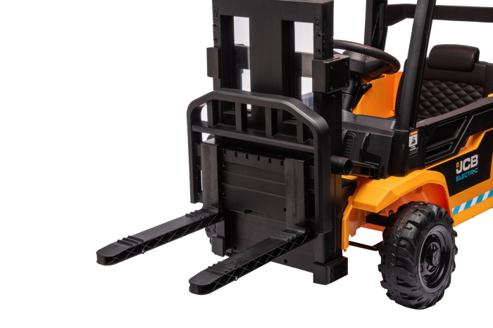 Stivuitor electric copii Premier JCB, 12V, scaun piele ecologica, galben [19]