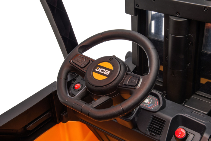 Stivuitor electric copii Premier JCB, 12V, scaun piele ecologica, galben [13]