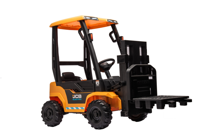 Stivuitor electric copii Premier JCB, 12V, scaun piele ecologica, galben [17]