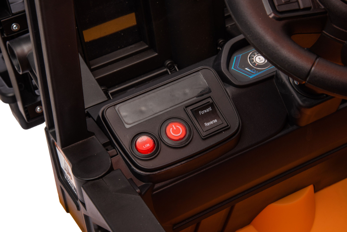 Stivuitor electric copii Premier JCB, 12V, scaun piele ecologica, galben [15]