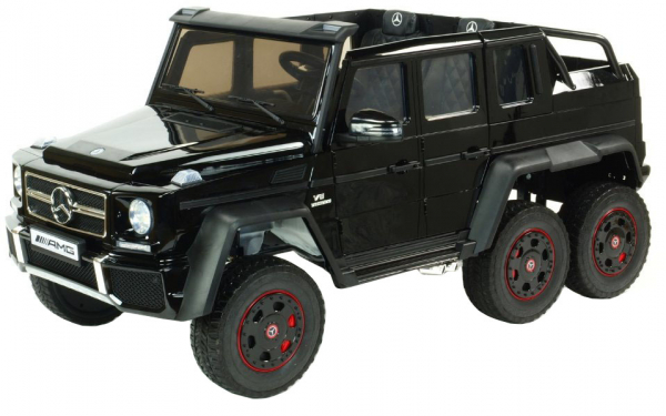 Masinuta electrica Mercedes G63 Duet 6x6, 12V, 6 roti cauciuc EVA, 6 motoare, 2 locuri, scaun piele ecologica, negru [17]