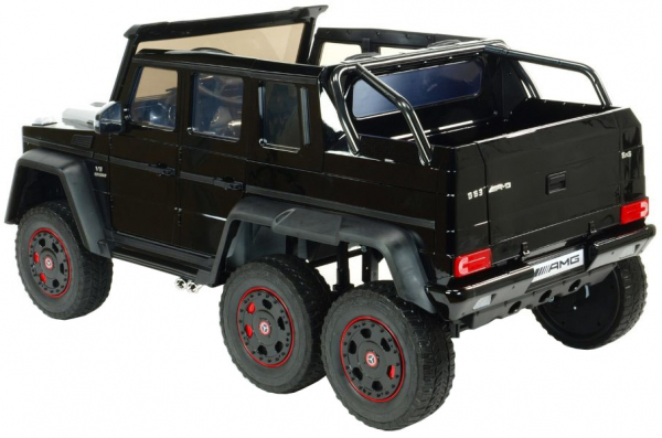 Masinuta electrica Mercedes G63 Duet 6x6, 12V, 6 roti cauciuc EVA, 6 motoare, 2 locuri, scaun piele ecologica, negru [7]