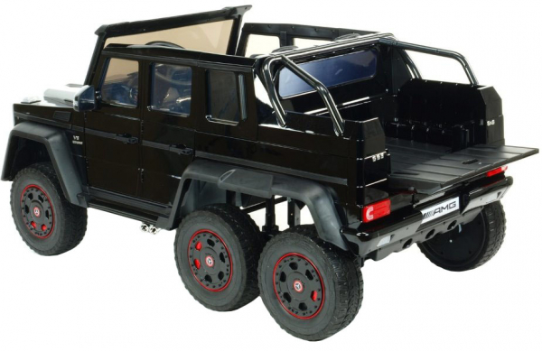 Masinuta electrica Mercedes G63 Duet 6x6, 12V, 6 roti cauciuc EVA, 6 motoare, 2 locuri, scaun piele ecologica, negru [16]