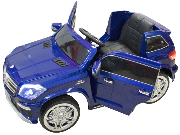 Masinuta electrica Premier Mercedes GL63, 12V, roti cauciuc EVA, scaun piele ecologica, albastra [4]