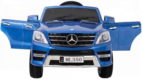 Masinuta electrica Premier Mercedes ML-350, 12V, roti cauciuc EVA, scaun piele ecologica, albastra [3]
