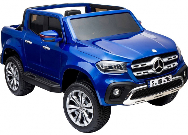Masinuta electrica 4 x 4 Premier Mercedes X-Class, 12V, ecran LCD, MP4, roti cauciuc EVA, scaun piele ecologica, albastru [6]
