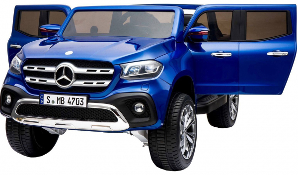 Masinuta electrica 4 x 4 Premier Mercedes X-Class, 12V, ecran LCD, MP4, roti cauciuc EVA, scaun piele ecologica, albastru [2]