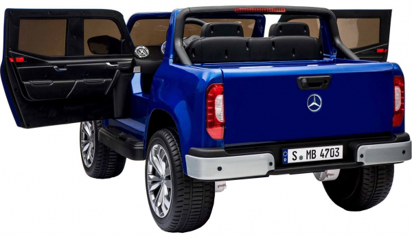 Masinuta electrica 4 x 4 Premier Mercedes X-Class, 12V, ecran LCD, MP4, roti cauciuc EVA, scaun piele ecologica, albastru [5]