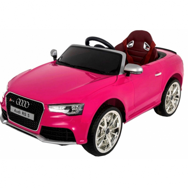 Masinuta electrica Premier Audi RS5, 12V, roti cauciuc EVA, scaun piele ecologica, roz [7]