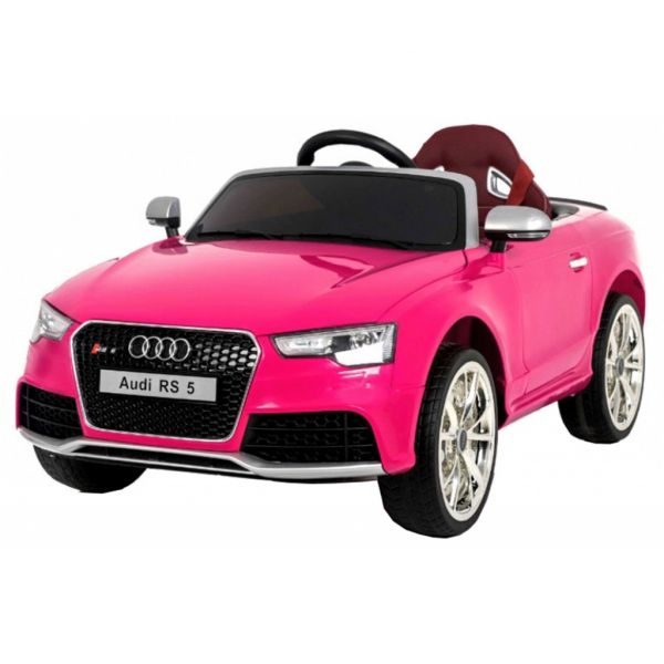 Masinuta electrica Premier Audi RS5, 12V, roti cauciuc EVA, scaun piele ecologica, roz [3]