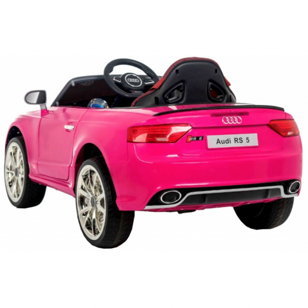 Masinuta electrica Premier Audi RS5, 12V, roti cauciuc EVA, scaun piele ecologica, roz [4]