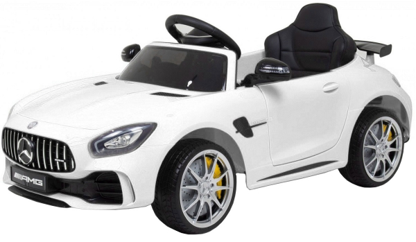 Masinuta electrica Premier Mercedes GT-R, 12V, roti cauciuc EVA, scaun piele ecologica, alb [6]