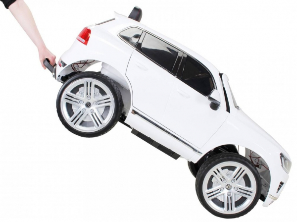 Masinuta electrica Premier Volkswagen Touareg, 12V, roti cauciuc EVA, scaun piele ecologica, alb [7]
