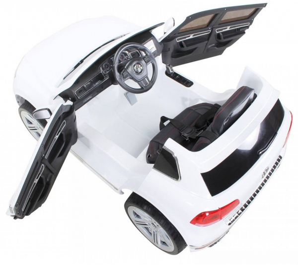 Masinuta electrica Premier Volkswagen Touareg, 12V, roti cauciuc EVA, scaun piele ecologica, alb [6]