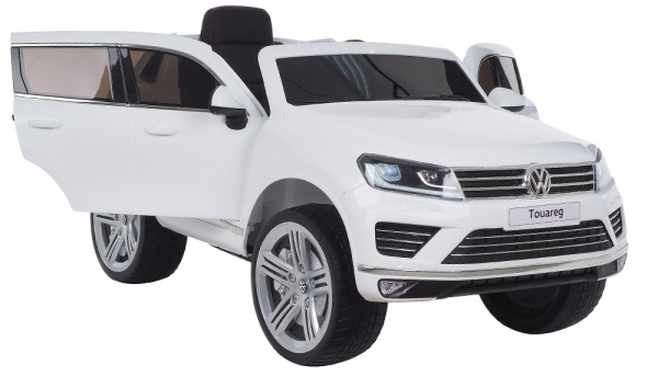 Masinuta electrica Premier Volkswagen Touareg, 12V, roti cauciuc EVA, scaun piele ecologica, alb [2]