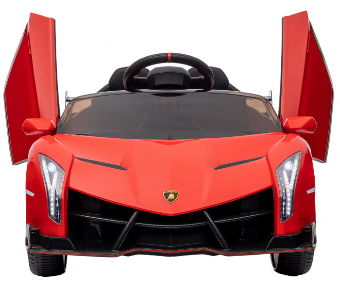 Masinuta electrica Premier 4x4 Lamborghini Veneno S, 12V, roti cauciuc EVA, scaun piele ecologica, rosu [15]