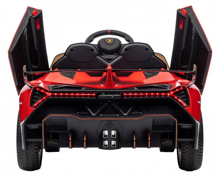 Masinuta electrica Premier 4x4 Lamborghini Veneno S, 12V, roti cauciuc EVA, scaun piele ecologica, rosu [21]