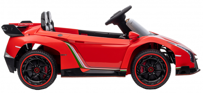 Masinuta electrica Premier 4x4 Lamborghini Veneno S, 12V, roti cauciuc EVA, scaun piele ecologica, rosu [12]