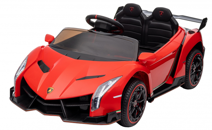 Masinuta electrica Premier 4x4 Lamborghini Veneno S, 12V, roti cauciuc EVA, scaun piele ecologica, rosu [28]