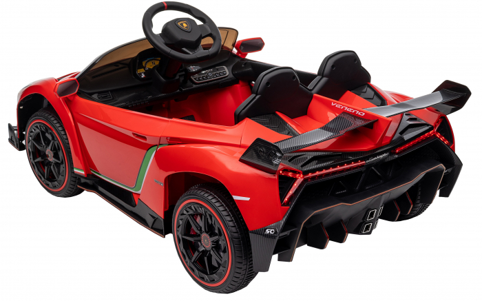 Masinuta electrica Premier 4x4 Lamborghini Veneno S, 12V, roti cauciuc EVA, scaun piele ecologica, rosu [31]